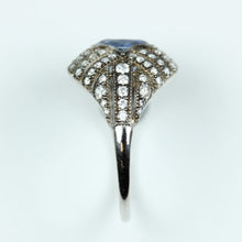 9ct White Gold Ceylon Sapphire and Diamond Dress Ring