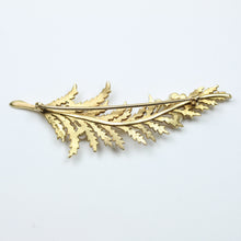 9ct Yellow Gold Long Fern Freshwater Pearl Brooch