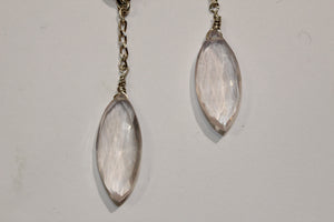 Sterling Silver Amber and Rose Quartz Earrings