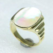 Mother of Pearl Gold Plated Sterling Silver Ring