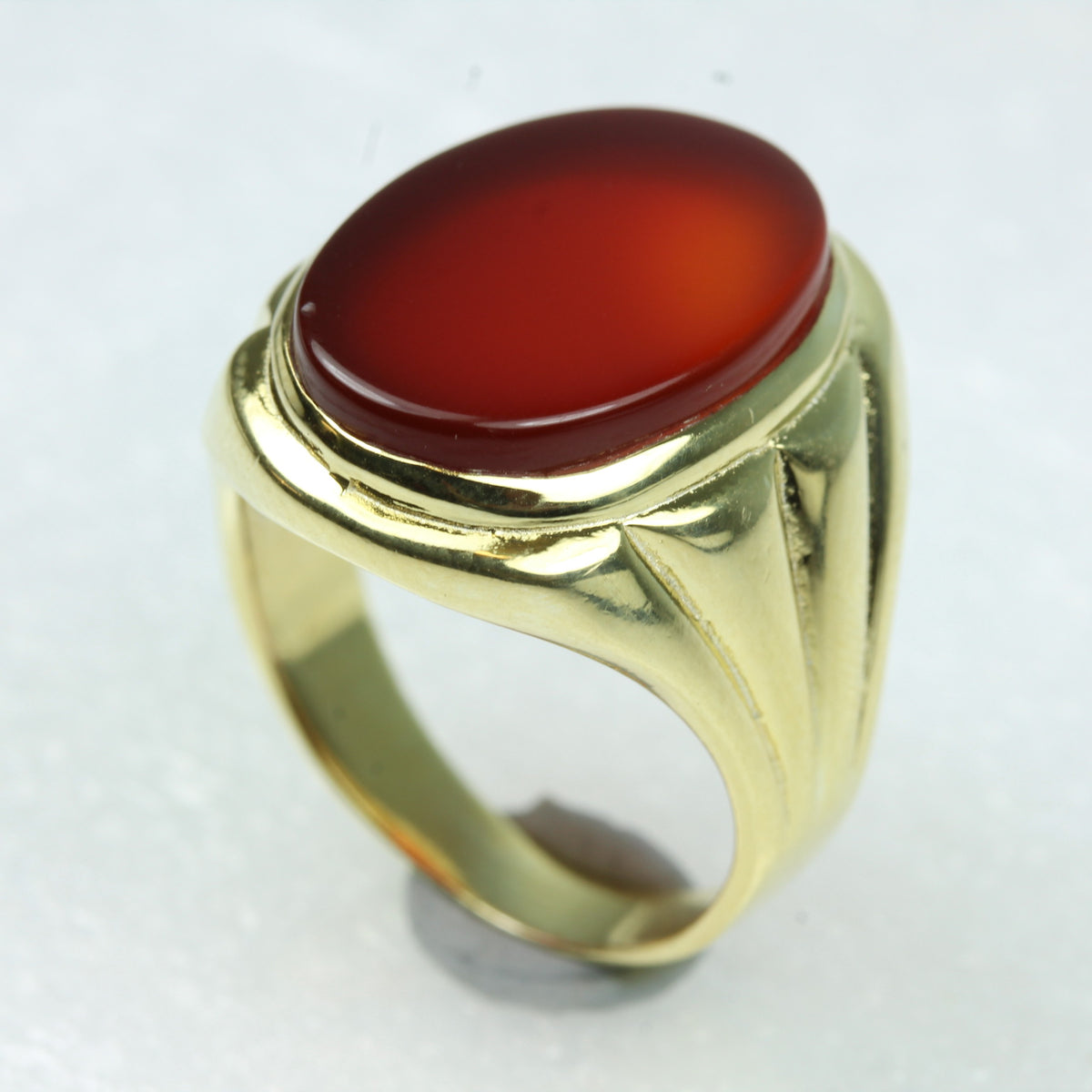 Sterling Silver Gold Plate Carnelian Signet Ring