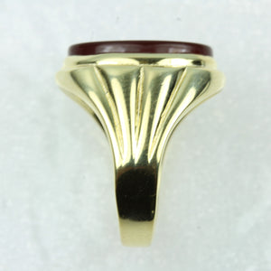 Sterling Silver Gold Plate Carnelian Signet Ring