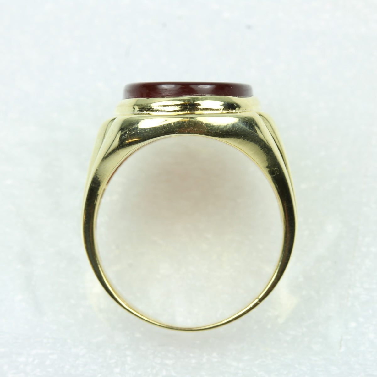 Sterling Silver Gold Plate Carnelian Signet Ring