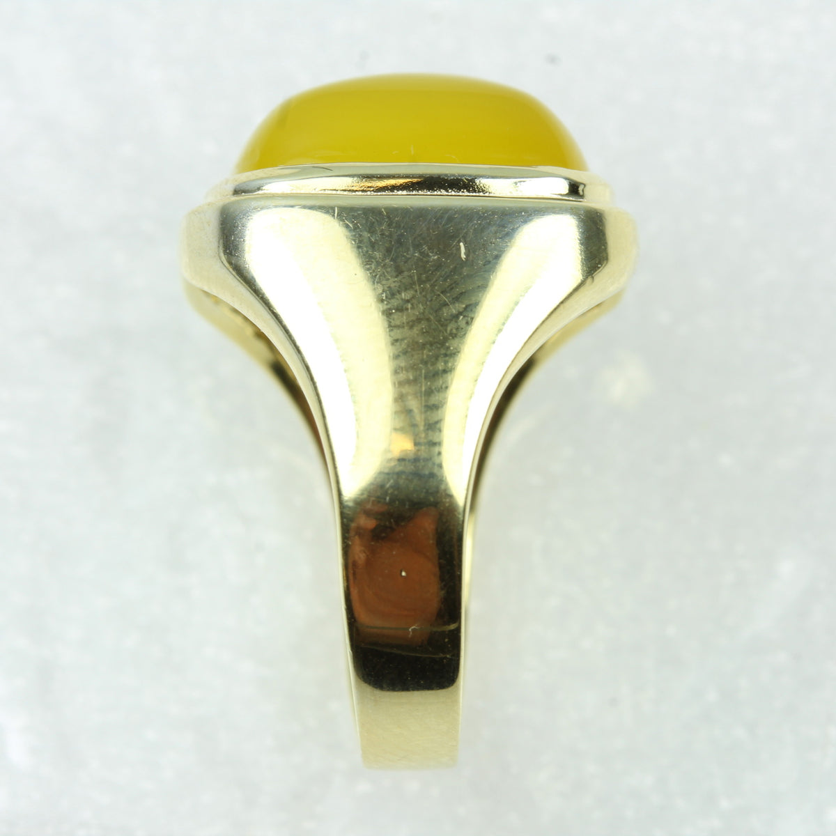 Sterling Silver Gold Plate Yellow Agate Signet Ring