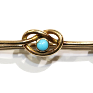 Vintage 9ct Yellow Gold Turquoise Pin