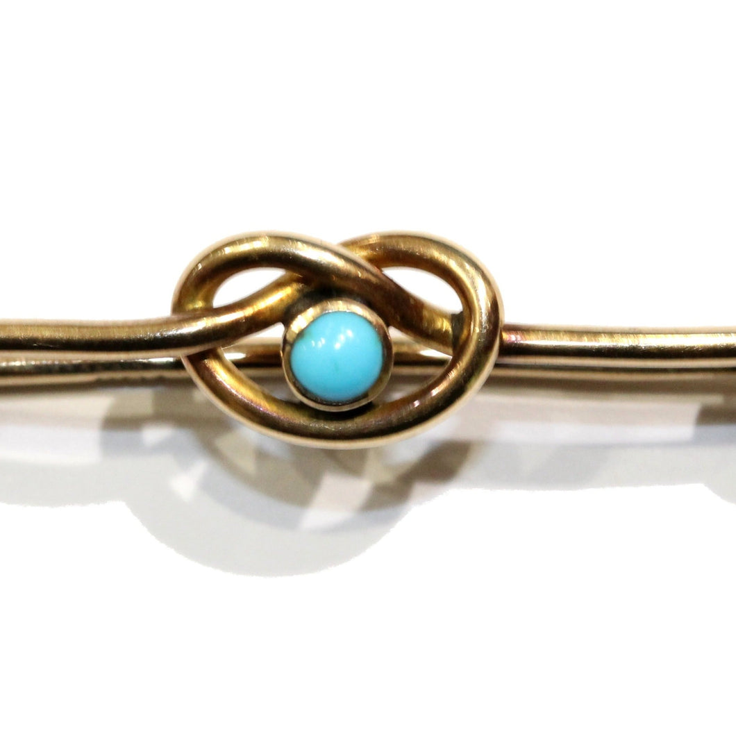 Vintage 9ct Yellow Gold Turquoise Pin