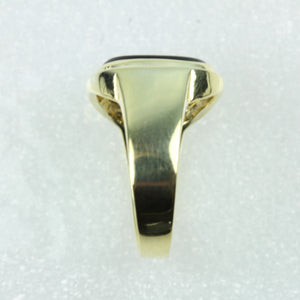 Sterling Silver Gold Plate Black Onyx Signet Ring