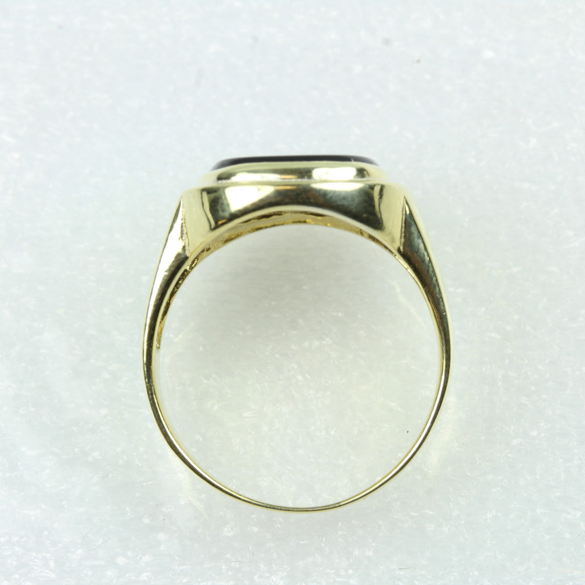 Sterling Silver Gold Plate Black Onyx Signet Ring