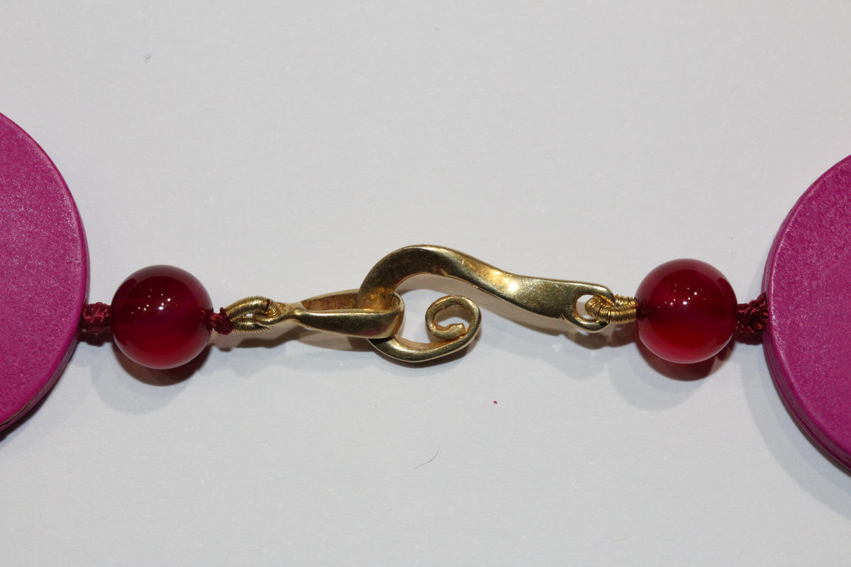 Pink Wood Necklace