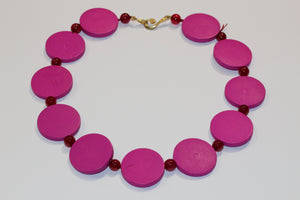 Pink Wood Necklace