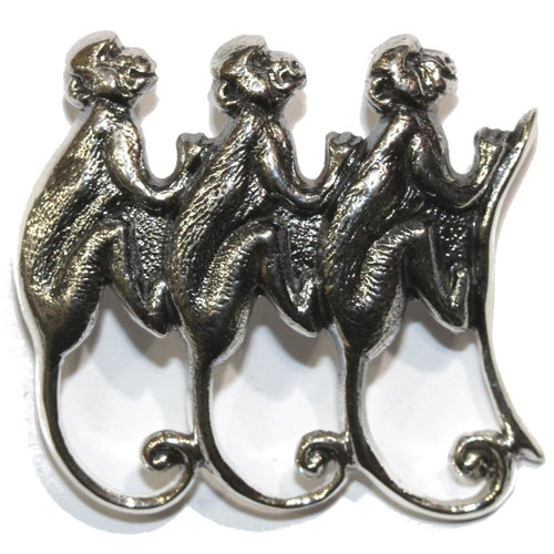 Sterling Silver Three Wise Monkey Pendant