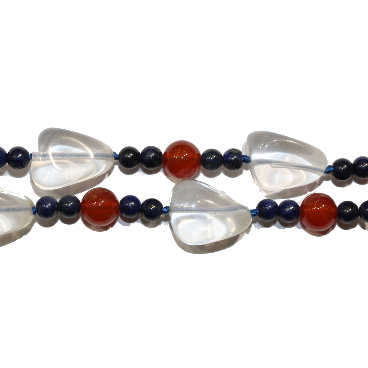 Carnelian, Lapis Lazuli and Rock Crystal Necklace