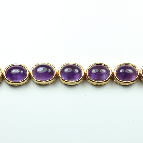 Sterling Silver Rose Gold Plated Amethyst Bracelet