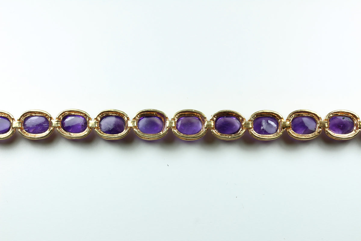 Sterling Silver Rose Gold Plated Amethyst Bracelet
