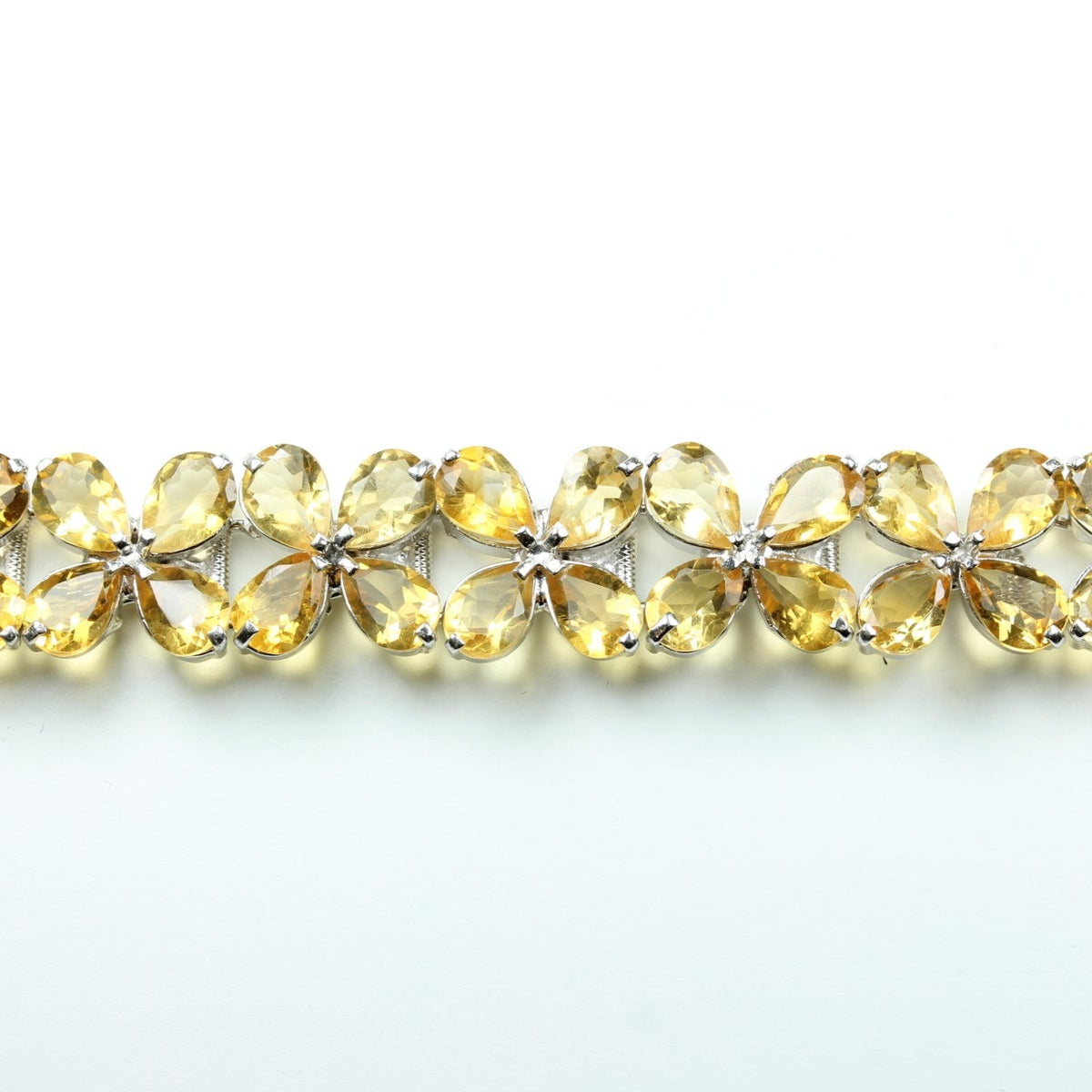 Sterling Silver Citrine Clover Bracelet