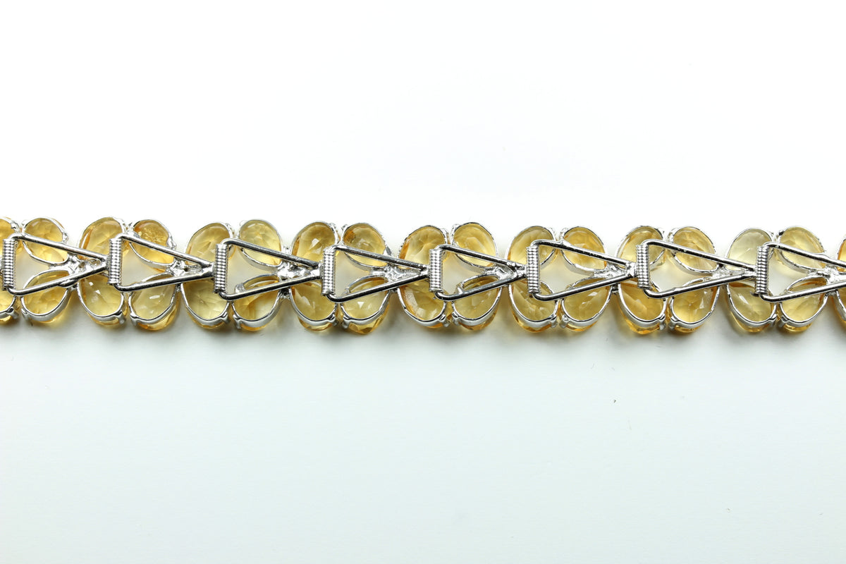 Sterling Silver Citrine Clover Bracelet
