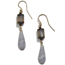 Sterling Silver Blue Lace Agate and Banded Agate Earrings