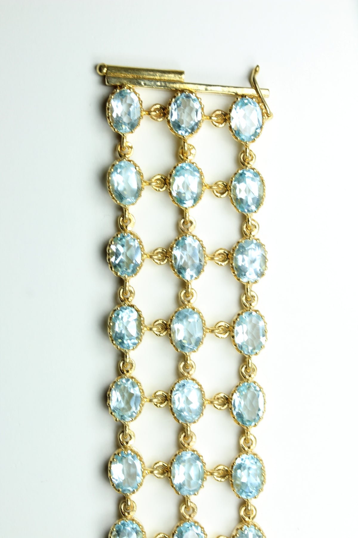 Sterling Silver Gold Plated Topaz Oval Cut Bracelet