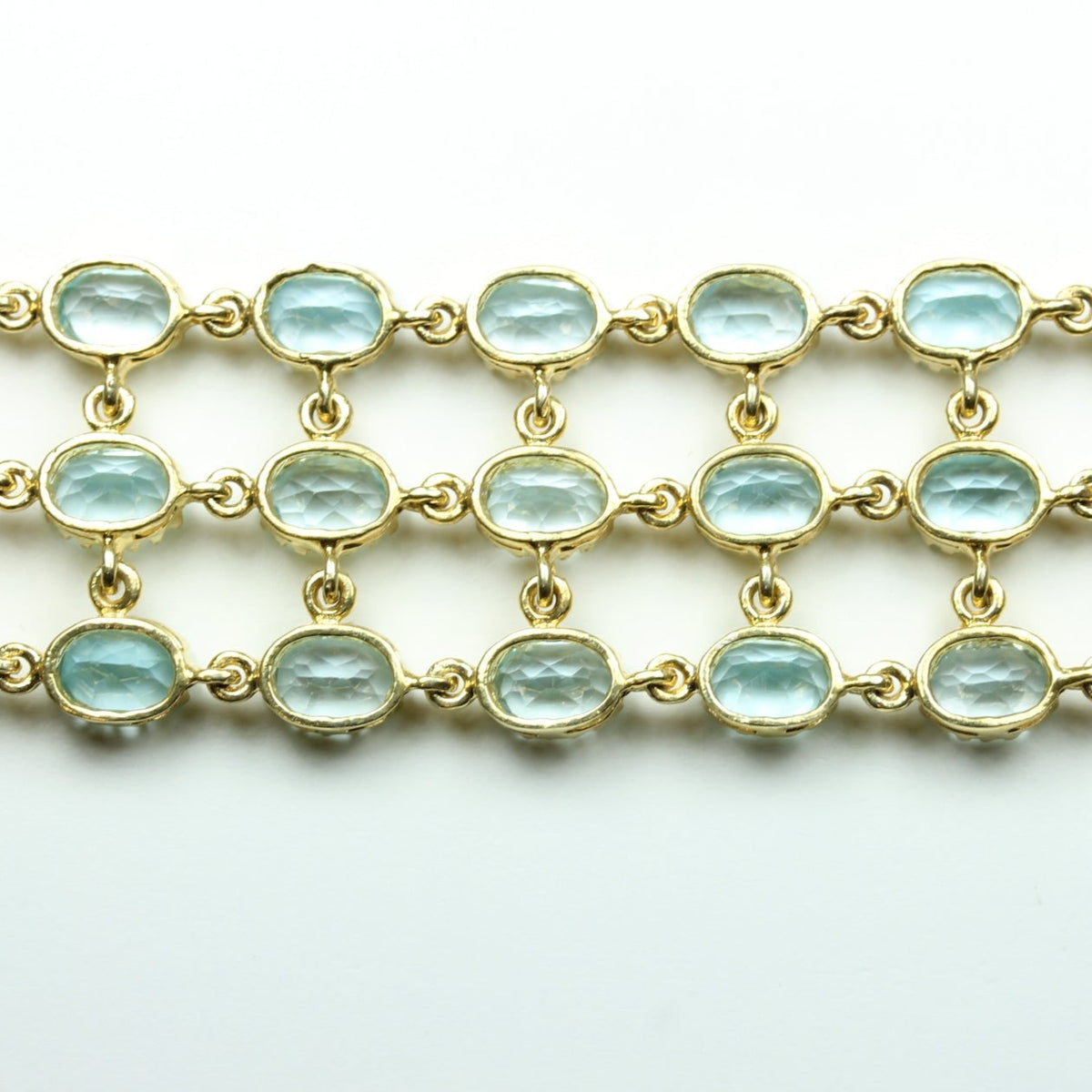 Sterling Silver Gold Plated Topaz Oval Cut Bracelet