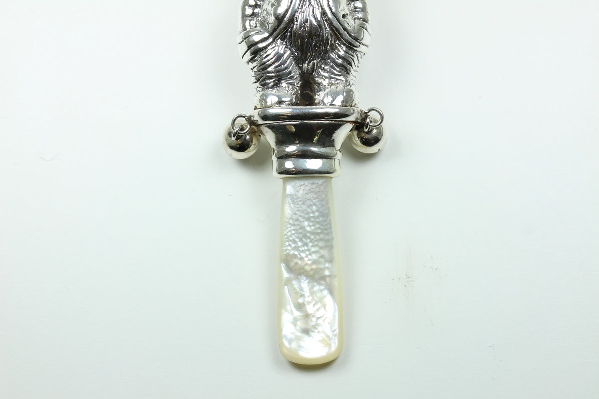Sterling Silver Mother Of Pearl Rabbit Rattle