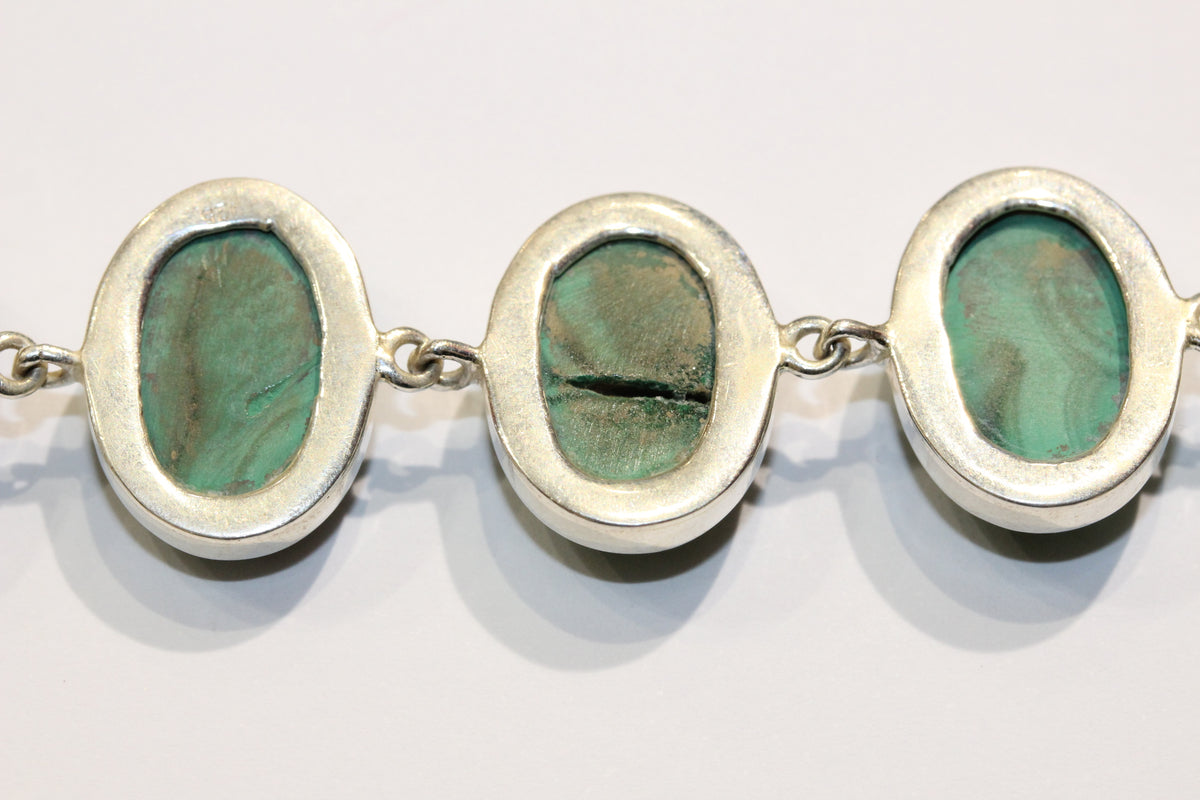 Sterling Silver Malachite Bracelet