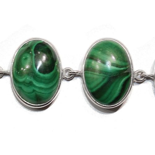 Sterling Silver Malachite Bracelet