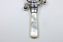 Sterling Silver Mother Of Pearl Happy And Sad Face Rattle