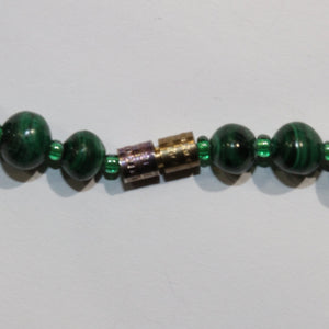 Antique Malachite and Green Glass Necklace