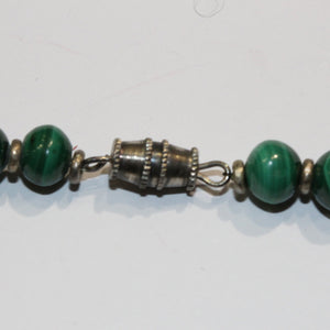 Antique Malachite Graduated Beaded Necklace