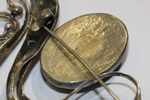 Antique Sterling Silver Carnelian Brooch