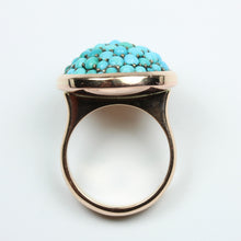 9ct Rose Gold Pave Set Turquoise Dress Ring