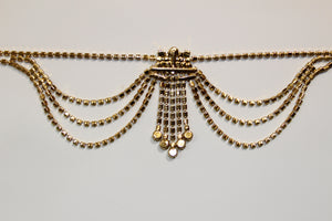 Vintage Yellow Crystal Tassel Collar Necklace