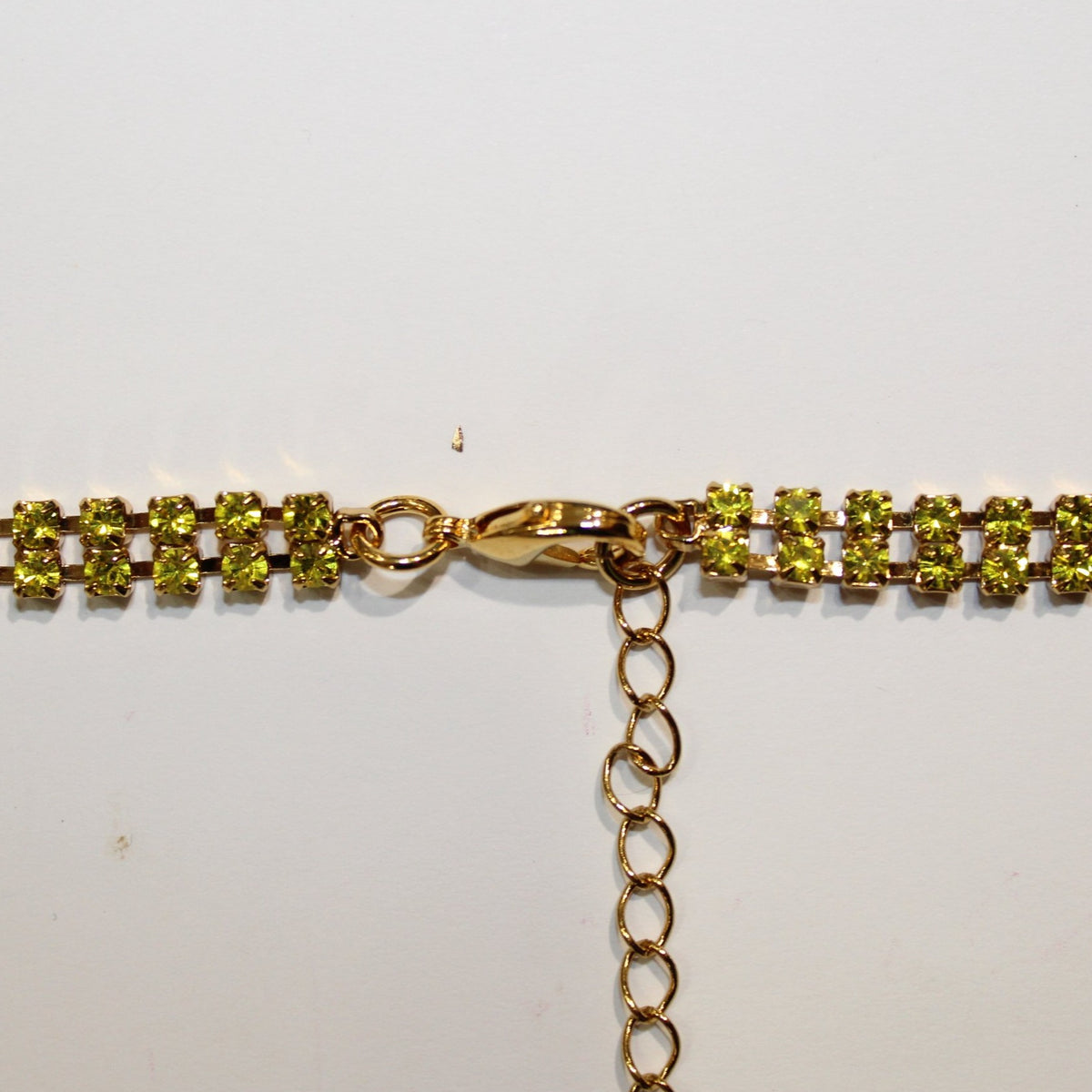 Vintage Yellow Crystal Tassel Collar Necklace
