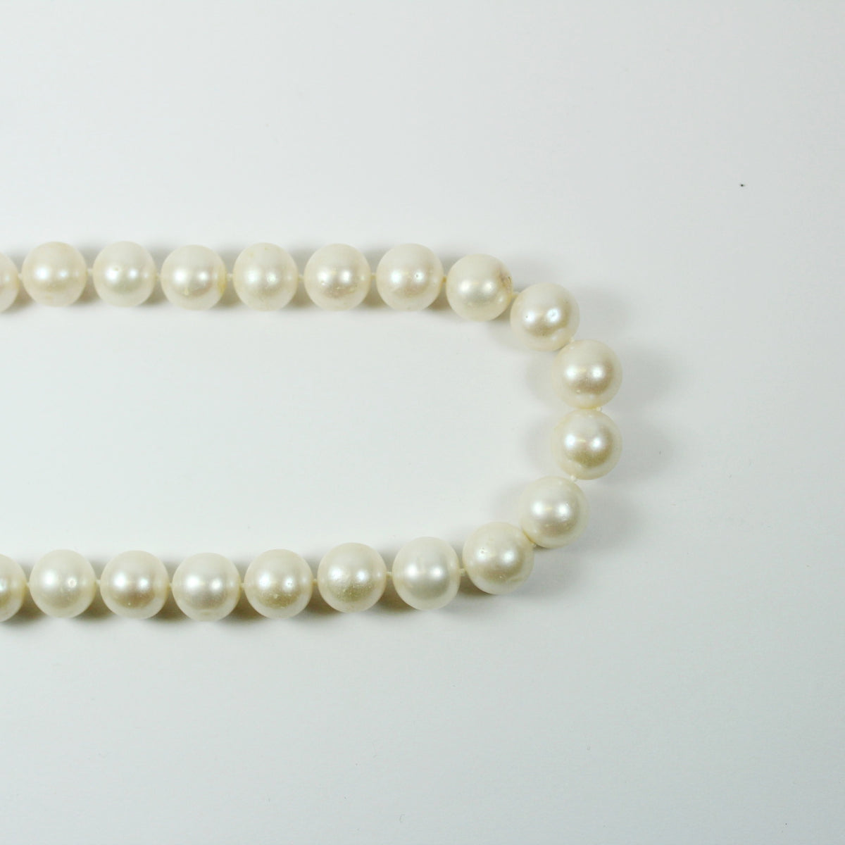 6mm White Fresh Water Pearl Collar Length Beaded Necklace