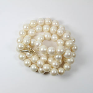 6mm White Fresh Water Pearl Collar Length Beaded Necklace