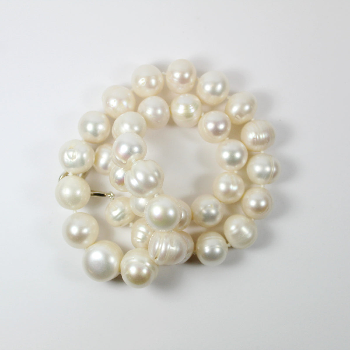 White 12mm Freshwater Pearl Beaded Necklace