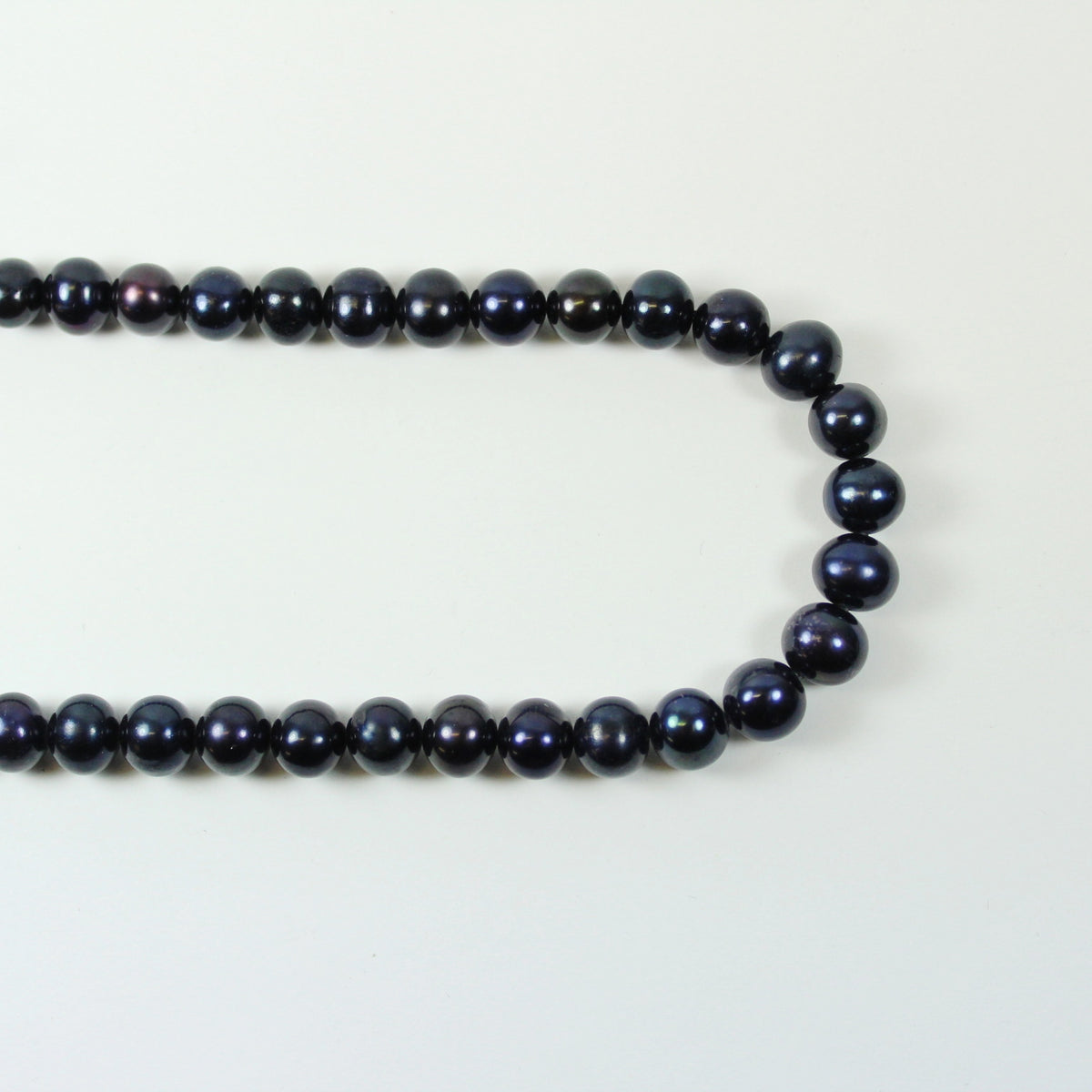 Blue Black Freshwater Pearl Beaded Opera Length Necklace