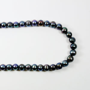 Black Peacock Tahitian Pearl Beaded Necklace