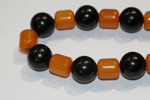Vintage Black and Orange Bakelite Necklace