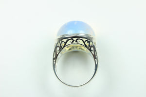 Sterling Silver Round Opalite Ring