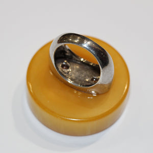 Sterling Silver Yellow Bakelite Ring