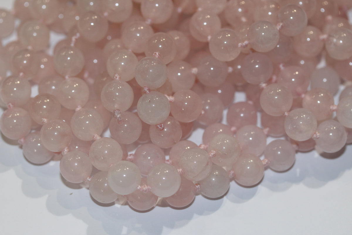 Triple Strand Rose Quartz Necklace