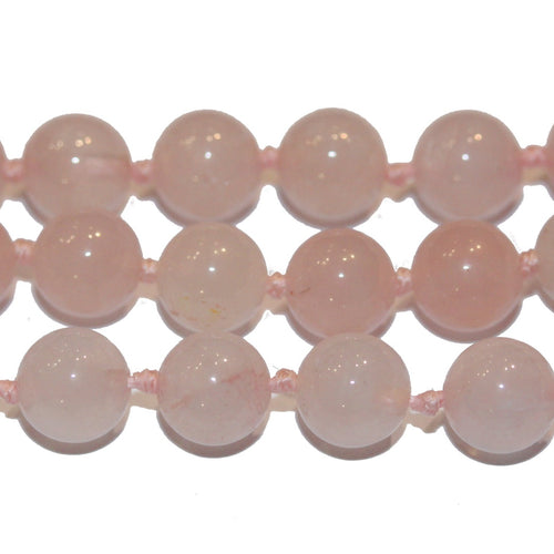 Triple Strand Rose Quartz Necklace