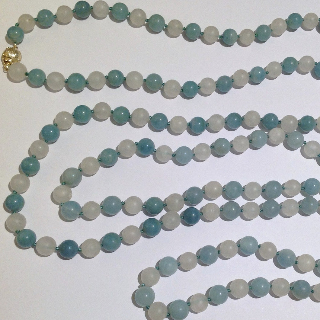 Natural Amazonite Flapper Length Necklace