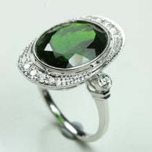 Chrome Diopside and Diamonds Cocktail Ring