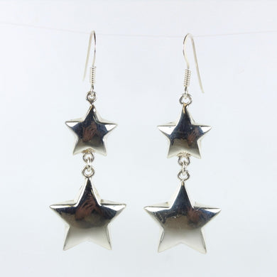 Sterling Sliver Shepard Hook Star Earrings