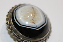 Victorian Agate Mourning Brooch