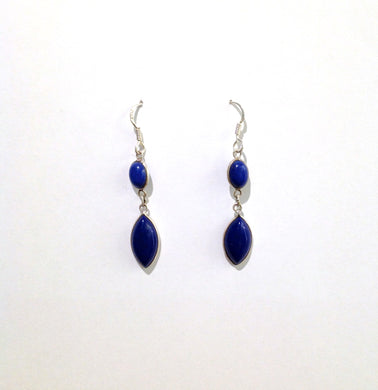 Simple Lapis Lazuli Drop Earrings