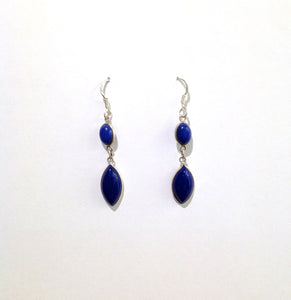 Simple Lapis Lazuli Drop Earrings