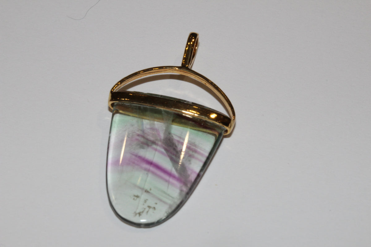 Fluorite Gold Plate Pendant